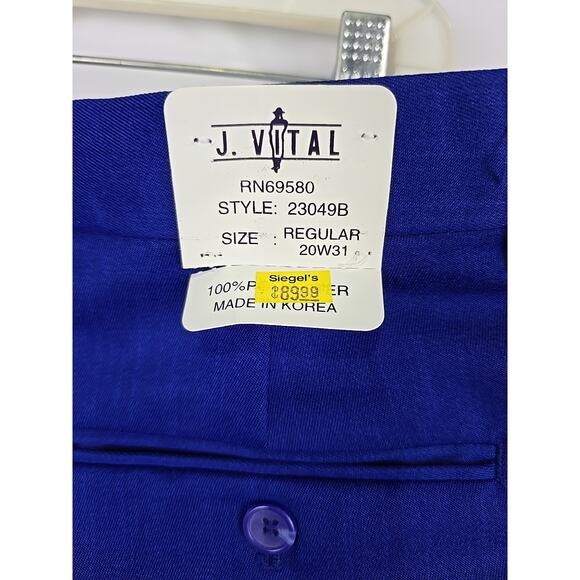 J. Vital Boys 2 PC Formal Dress Suit Royal Blue Jacket 20R Pants 31 - NWT - Picture 9 of 9